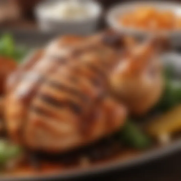 Succulent grilled chicken served on a plate