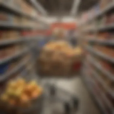 Shopping cart filled with bulk items