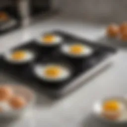 A sleek hard boiled egg pan placed on a modern stovetop