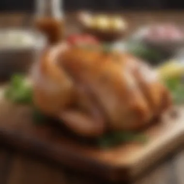 Fresh chicken breasts on a wooden cutting board