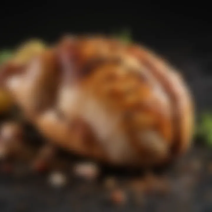 A seasoned chicken breast ready for grilling