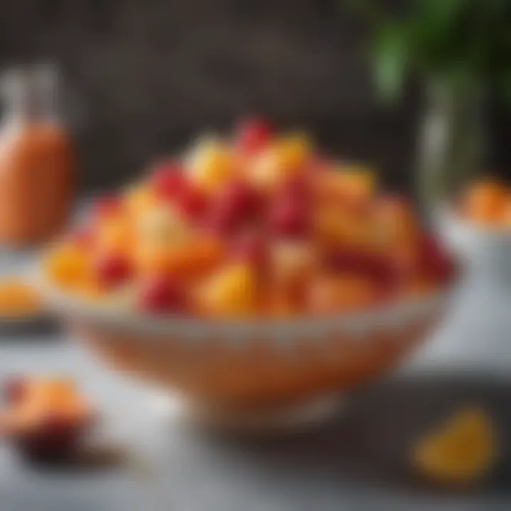 A beautifully arranged bowl of finished ambrosia