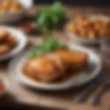 Fried pork chops served with a side dish