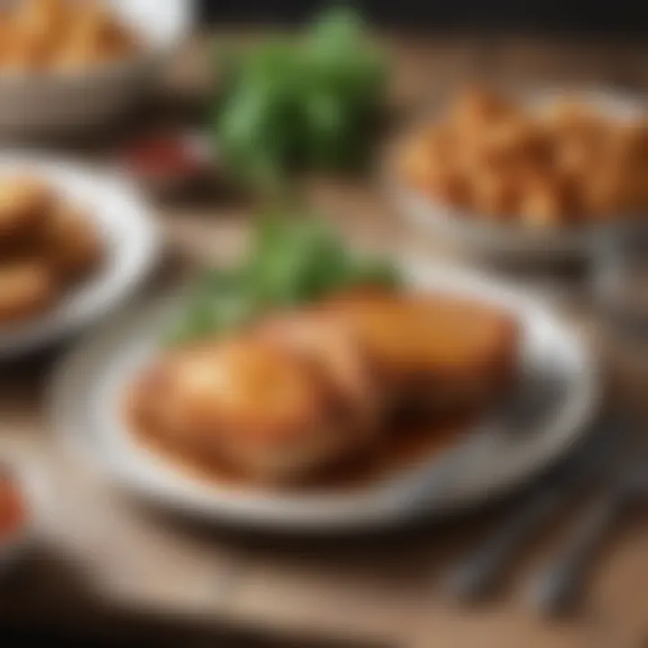 Fried pork chops served with a side dish
