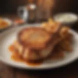 Sizzling fried pork chop on a plate