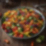 Colorful vegetable medley on a rustic table