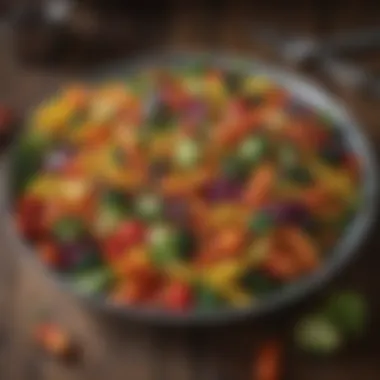Colorful vegetable medley on a rustic table