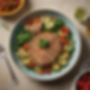 A beautifully plated budget-friendly plant-based dish garnished creatively