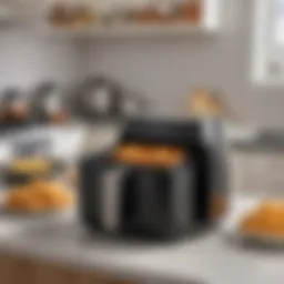 A collection of innovative air fryer accessories including racks and pans on a kitchen countertop