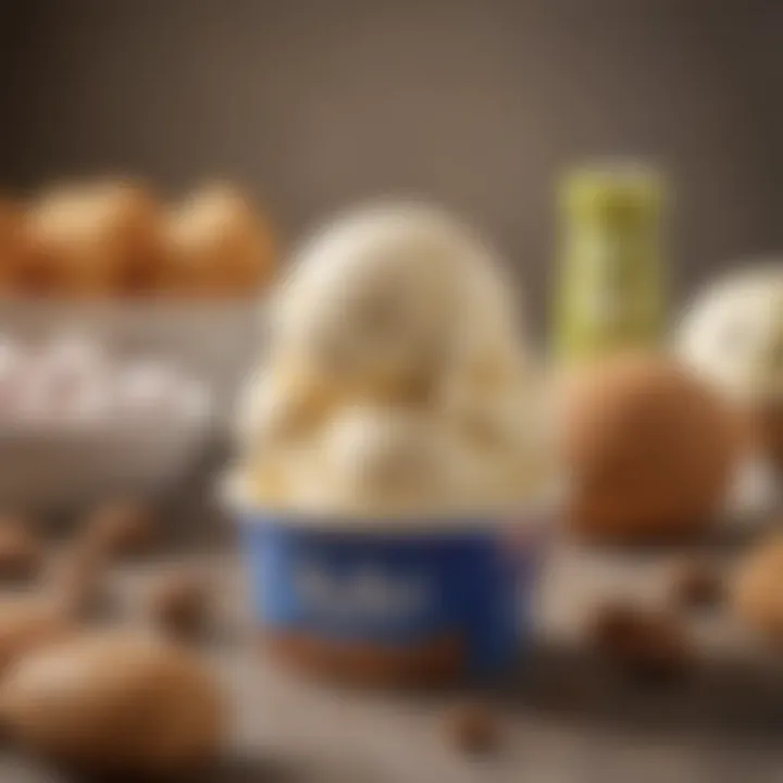 Close-up of Aldi dog ice cream packaging showcasing its ingredients.