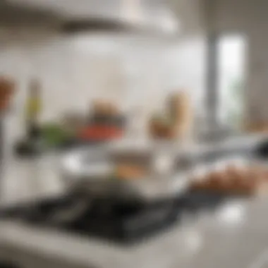 Easy Maintenance of the All Clad Flexible Slotted Turner The All Clad flexible slotted turner placed on a clean countertop, showcasing its ease of cleaning.