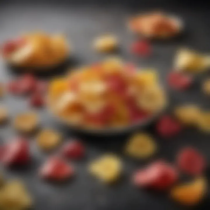 A refreshing display of fruit chips in various flavors