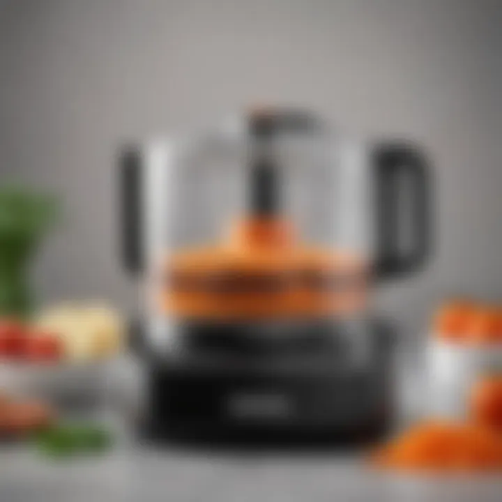 Sleek Black and Decker food processor showcasing its modern design