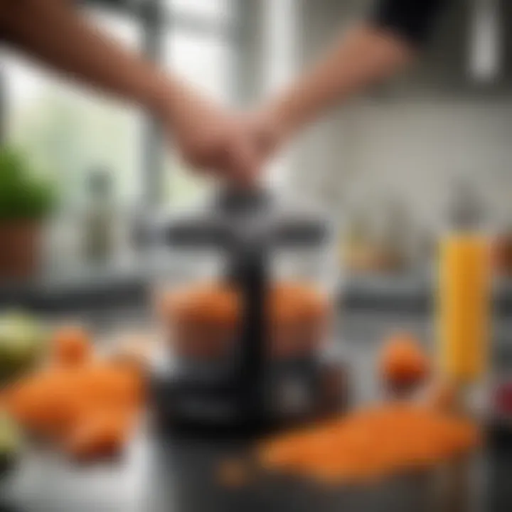 Efficient food preparation with a Black and Decker food processor in action