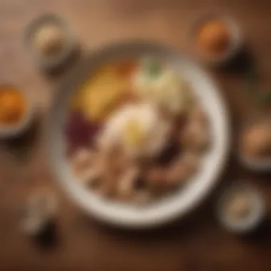Diverse Protein Sources on a Plate A vibrant plate showcasing a variety of protein-rich foods including quinoa, chicken, and beans.