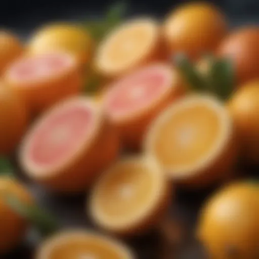 Fresh citrus fruits rich in vitamin C