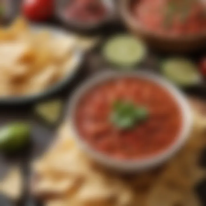 Authentic Mexican salsa served with tortilla chips