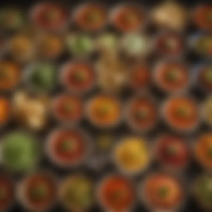 Different salsa variations in bowls