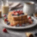A beautifully plated Baileys French toast topped with fresh berries and a dusting of powdered sugar.