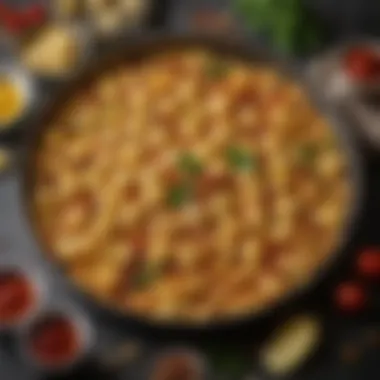 Fresh Ingredients for Baked Tortellini An array of fresh ingredients including tortellini, marinara sauce, and aromatic spices.