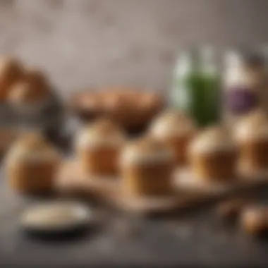 Essential Baking Ingredients Baking ingredients neatly arranged ready for cupcake creation