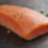 Fresh salmon fillet ready for baking