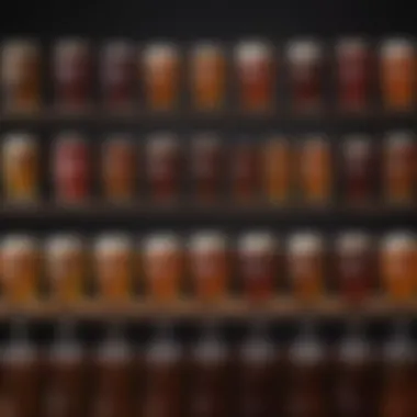 Diverse Craft Beer Offerings An array of craft beer varieties elegantly displayed in glasses, reflecting the diversity of flavors.