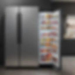 Elegant design of an upright deep freezer showcasing its sleek exterior.