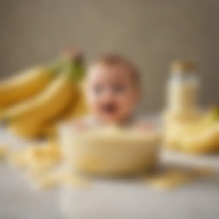 Creamy banana puree, a perfect natural sweetener for baby's palate.