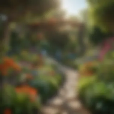 Vibrant Garden A vibrant garden filled with various plants and flowers.