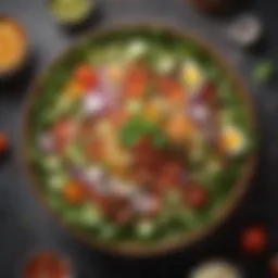 Fresh and vibrant salad bowl with a variety of vegetables