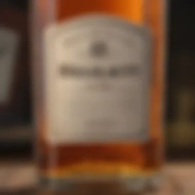 The Significance of Age Statements Close-up of an aged whiskey bottle featuring its unique label and year statement.