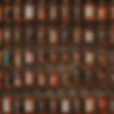 Diverse Brands of Irish Whiskey An array of whiskey bottles showcasing various styles and brands from Ireland.