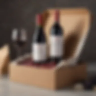 Wine subscription delivery box on doorstep