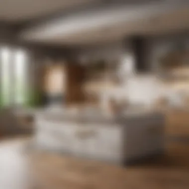 Efficient Kitchen Design A modern kitchen layout with smart appliances designed for efficiency.