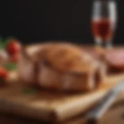 Selection of premium pork chop cuts on a wooden surface