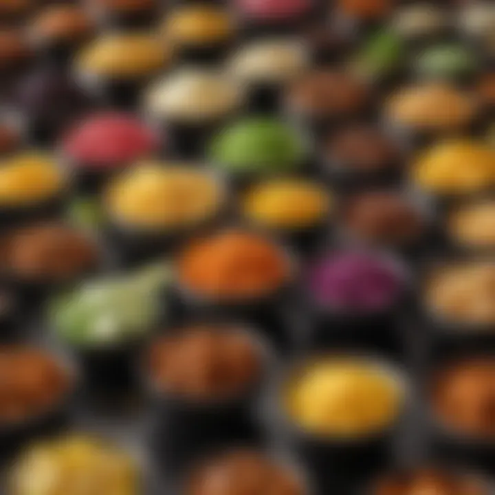 Close-up of Buffalo Wild Wings' unique flavor profiles showcased in vibrant bowls.