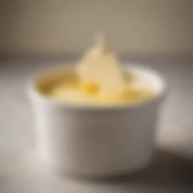 Maintaining Butter's Freshness in a Crock Close-up of butter texture maintained in a crock