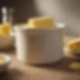 Elegant butter saver crock displaying fresh butter