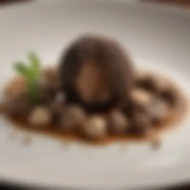 A visually appealing truffle-based dish presented on a fine dining plate.