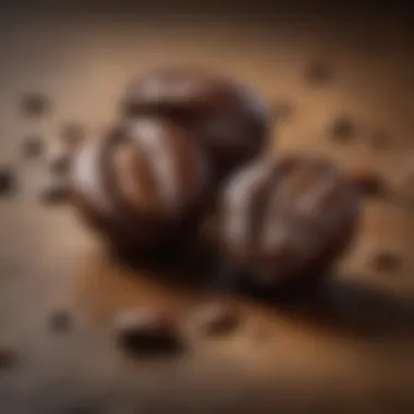 Dark roast coffee beans highlighting their deep color and shiny surface