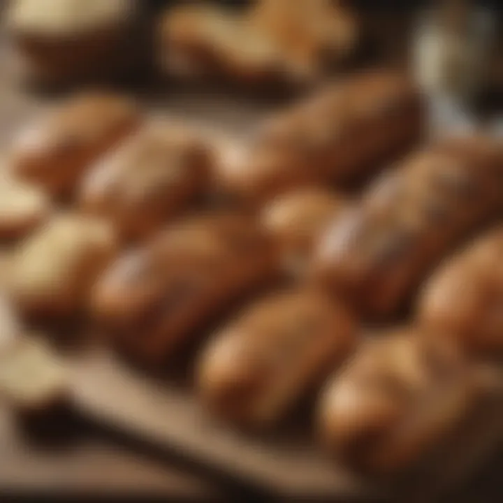 An assortment of gluten-free bread options displayed on a wooden board.