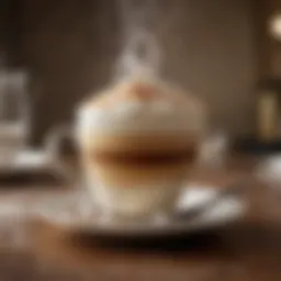 Artistic representation of a cappuccino with frothy milk