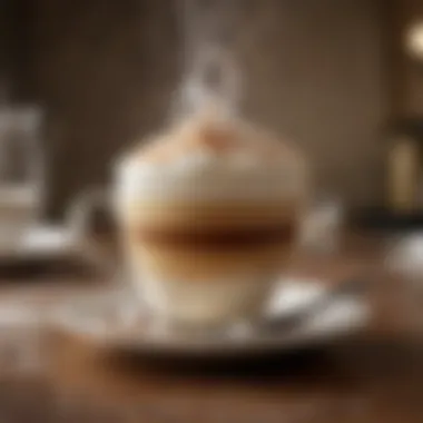Artistic representation of a cappuccino with frothy milk
