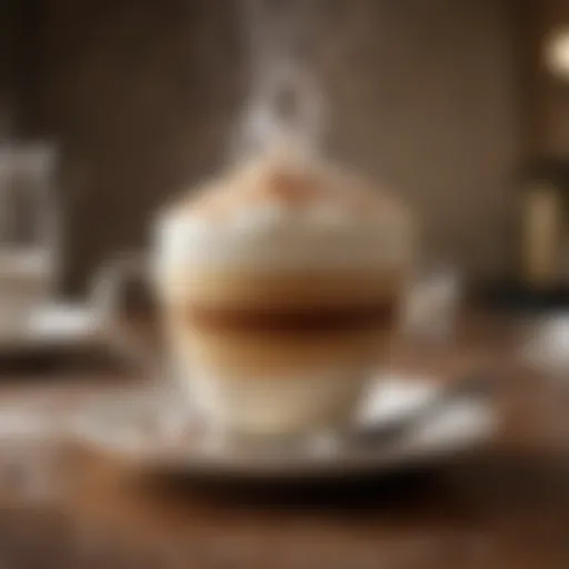 Artistic representation of a cappuccino with frothy milk
