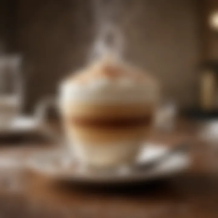 Artistic representation of a cappuccino with frothy milk