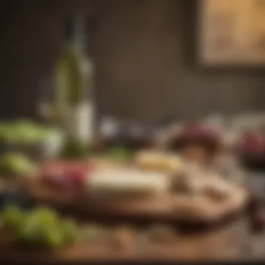 Ready for Entertaining Elegant setting with a chartreuse cheese board ready for entertaining