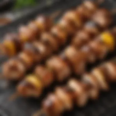 Marinated chicken skewers ready for grilling