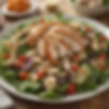 Savory Chicken Salad Creation Savory chicken salad with greens and toppings
