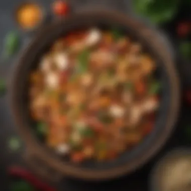 Colorful Chicken Stir-Fry Delight A colorful stir-fry featuring diced chicken and vegetables